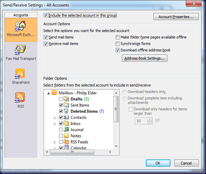 MPECS Inc. Blog: Outlook 2010 Send/Receive And Exchange Settings After ...